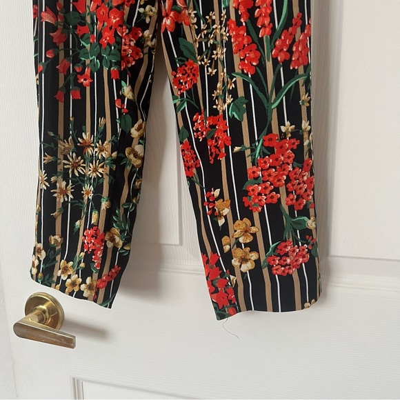 Zara Multicolor Floral Striped Pants XS - Picture 4 of 9